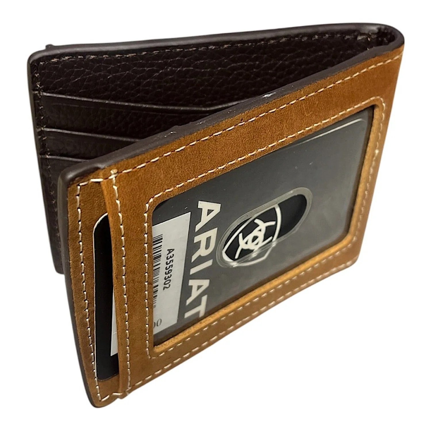 Ariat Bifold Money Clip Wallet Southwest Diamond Lace - Brown - Image 3