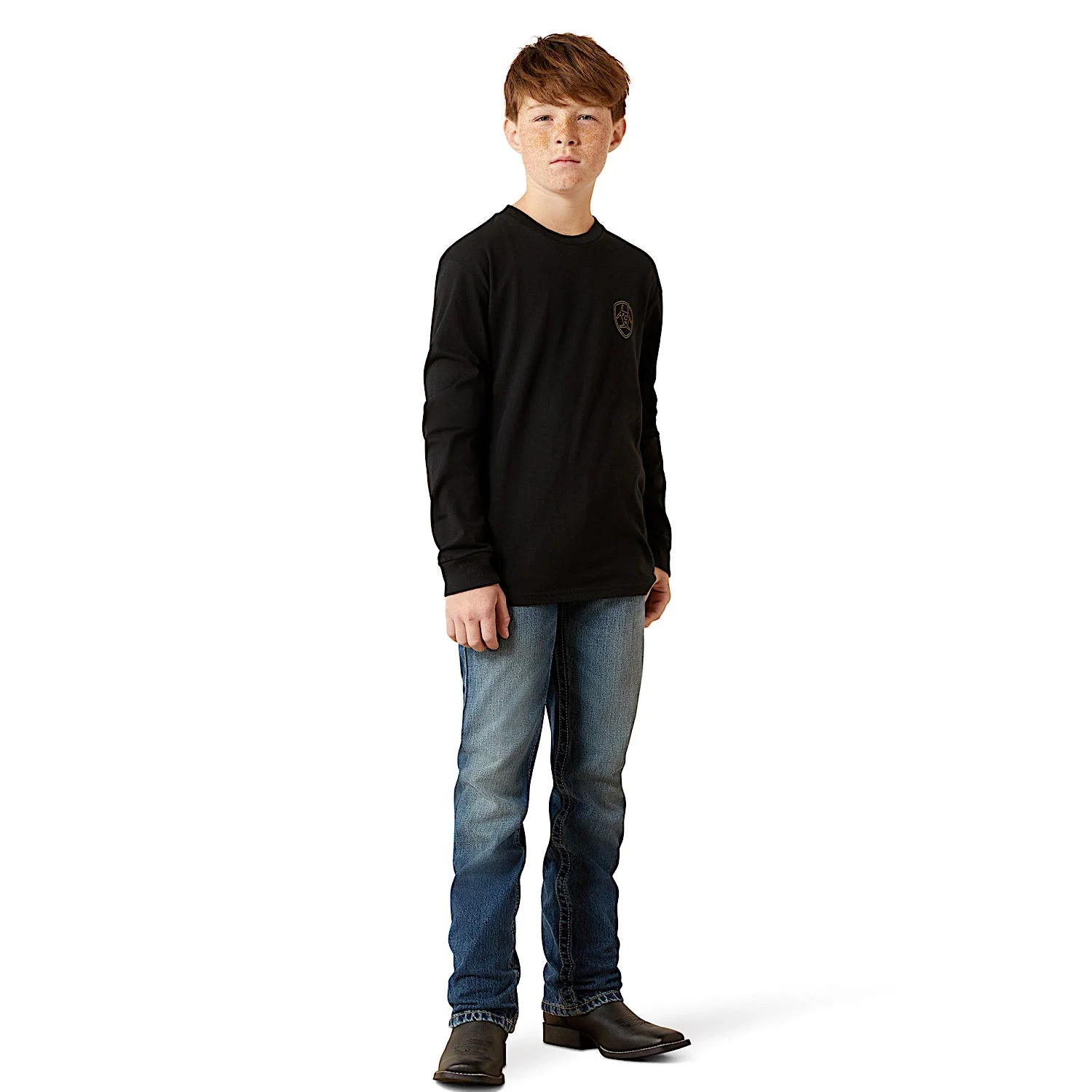 Ariat Boy's Easy Rider Long Sleeve T-Shirt - Black - Image 2