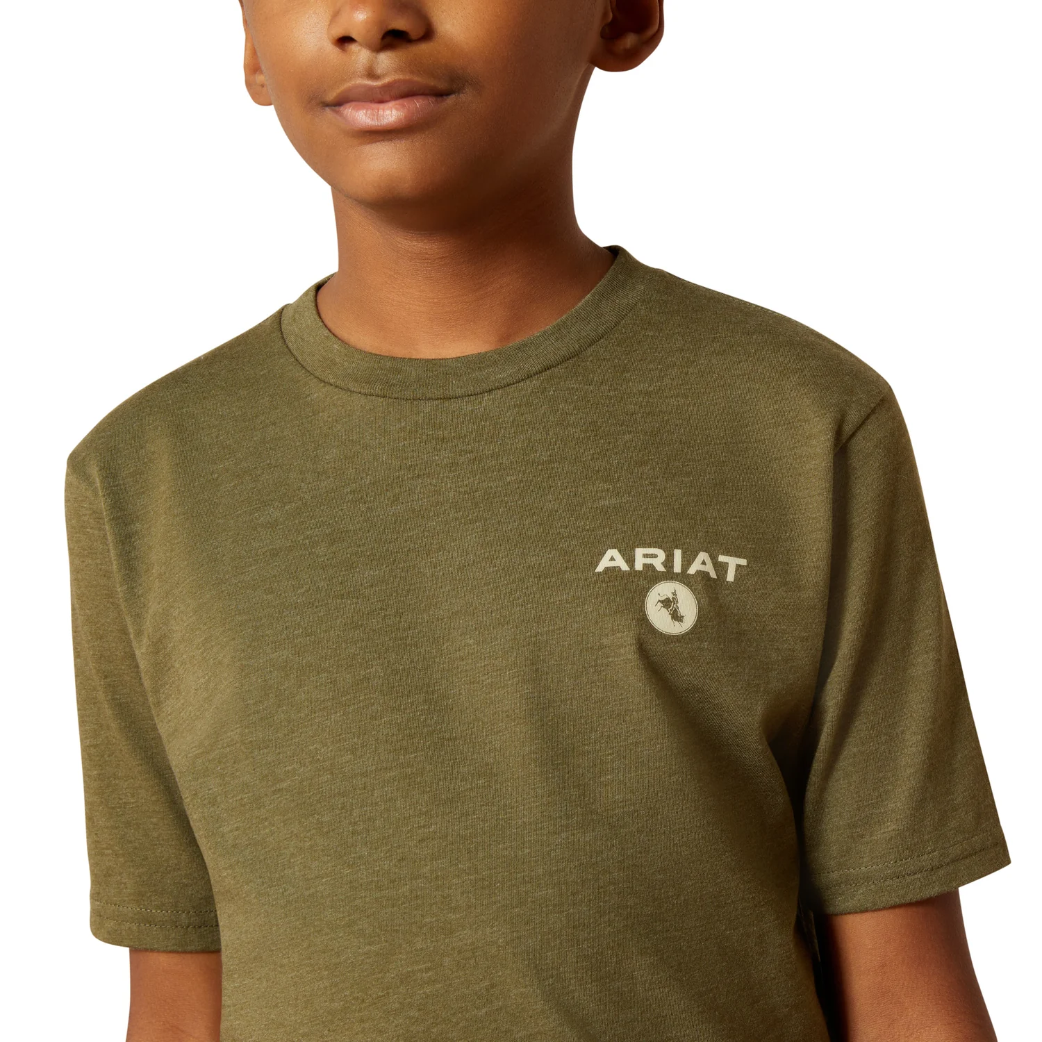 Ariat Boy's Roped Diamond Tee - Military Heather - Image 3