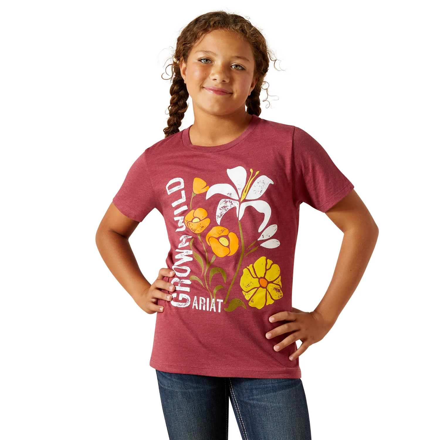 Ariat Girl's Grown Wild Tee - Cardinal