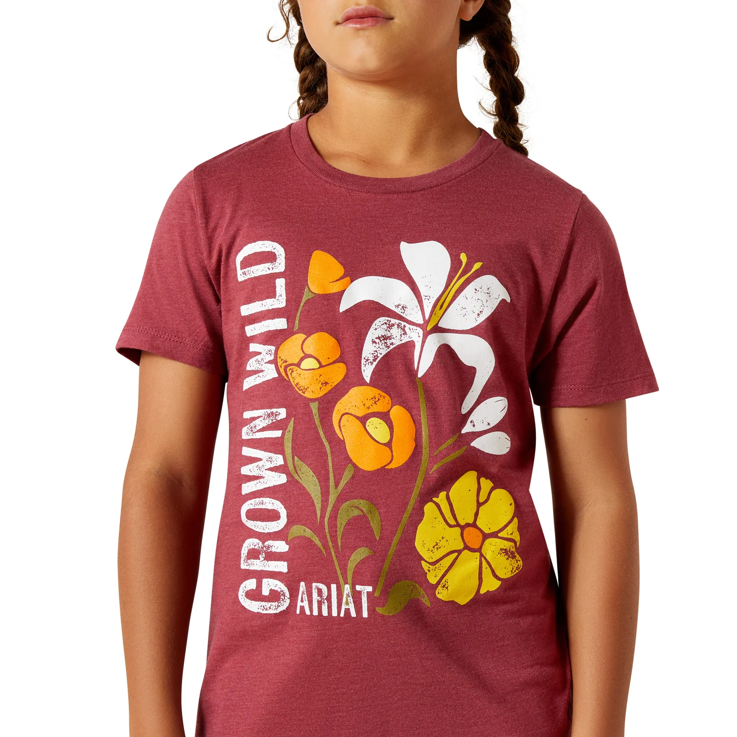 Ariat Girl's Grown Wild Tee - Cardinal - Image 3