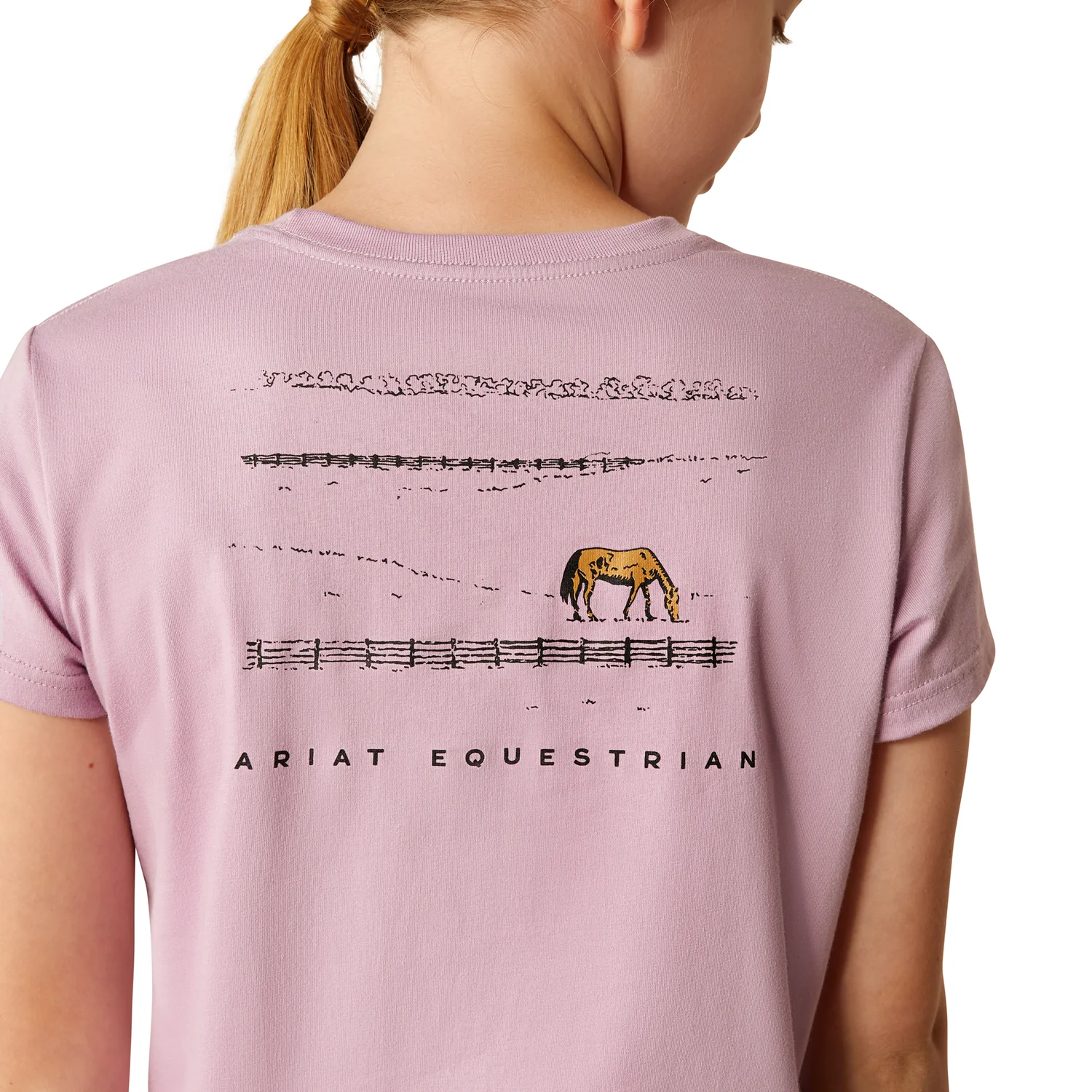 Ariat Girl's Meadow Pony T-Shirt - Lavender Mist - Image 3