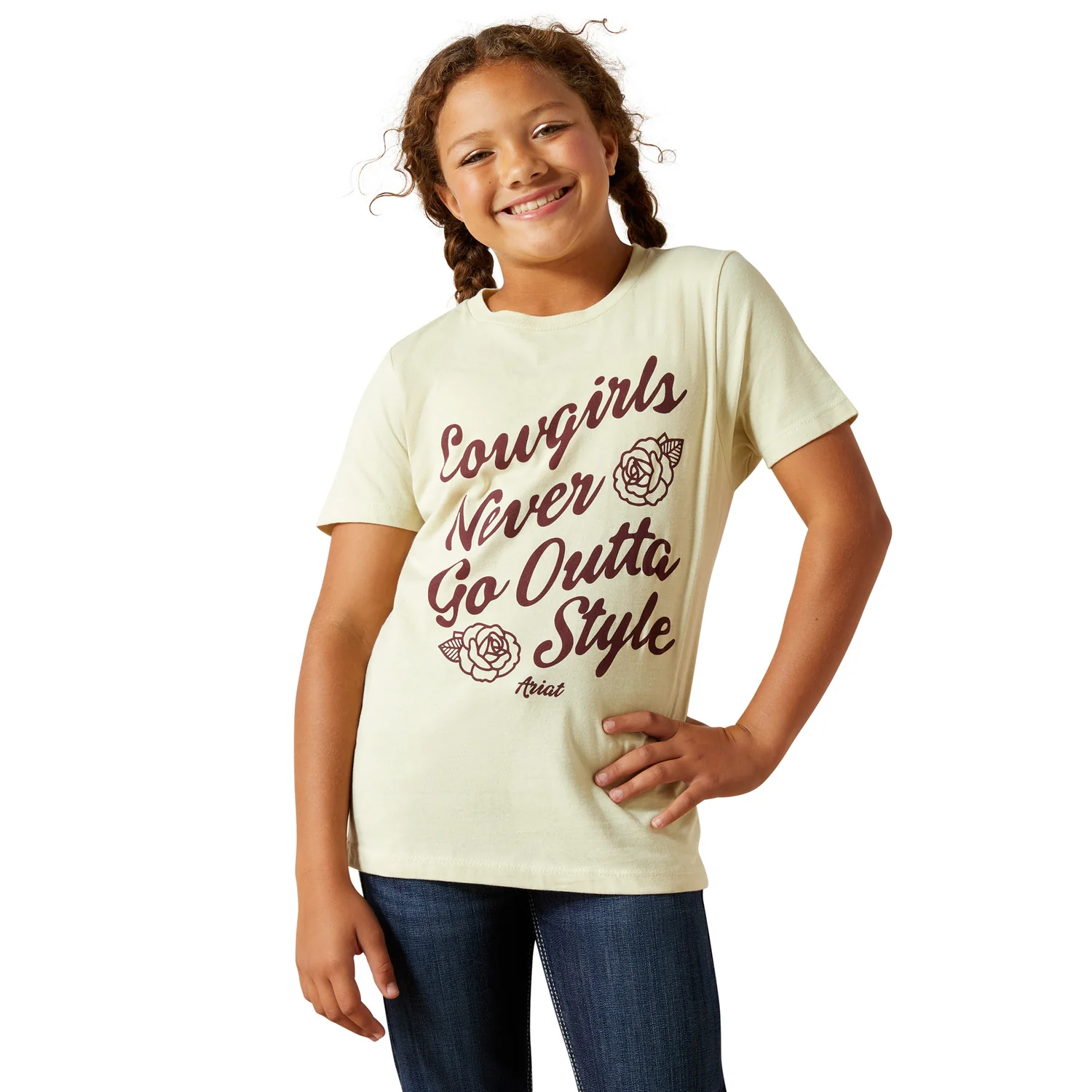 Ariat Girl's Never Outta Style Tee - Wheat