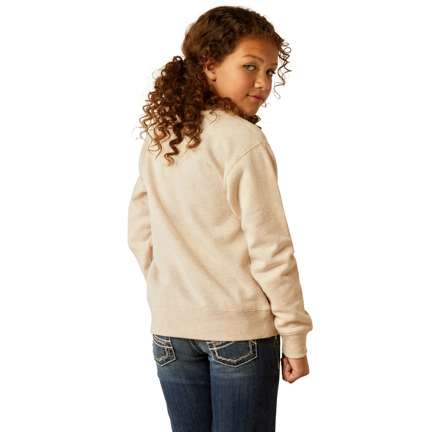 Ariat Girl's Original Sweatshirt - Oatmeal Heather - Image 2