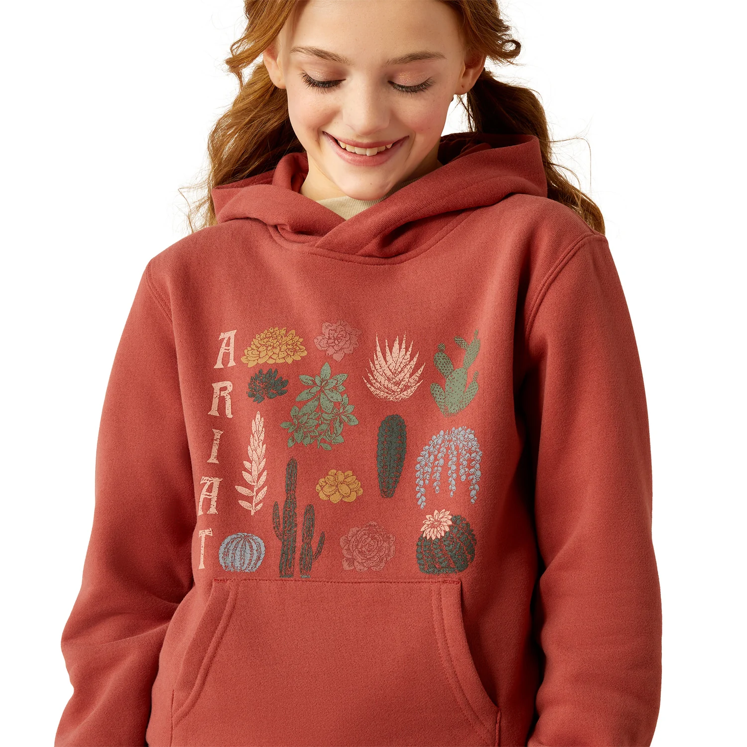 Ariat Girl's Southwest Collections Hoodie - Marsala - Image 3