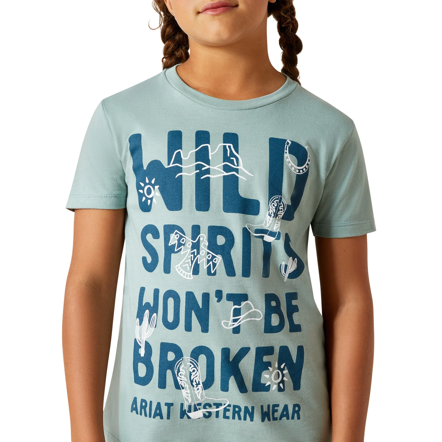 Ariat Girl's Wild Spirits Tee - Rivergreen - Image 3