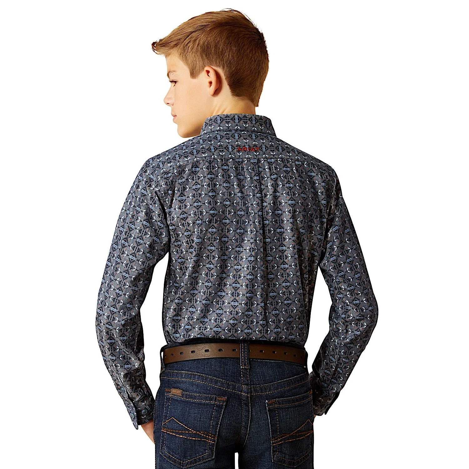 Ariat Kids Rochard Shirt - Chambray Blue - Image 2