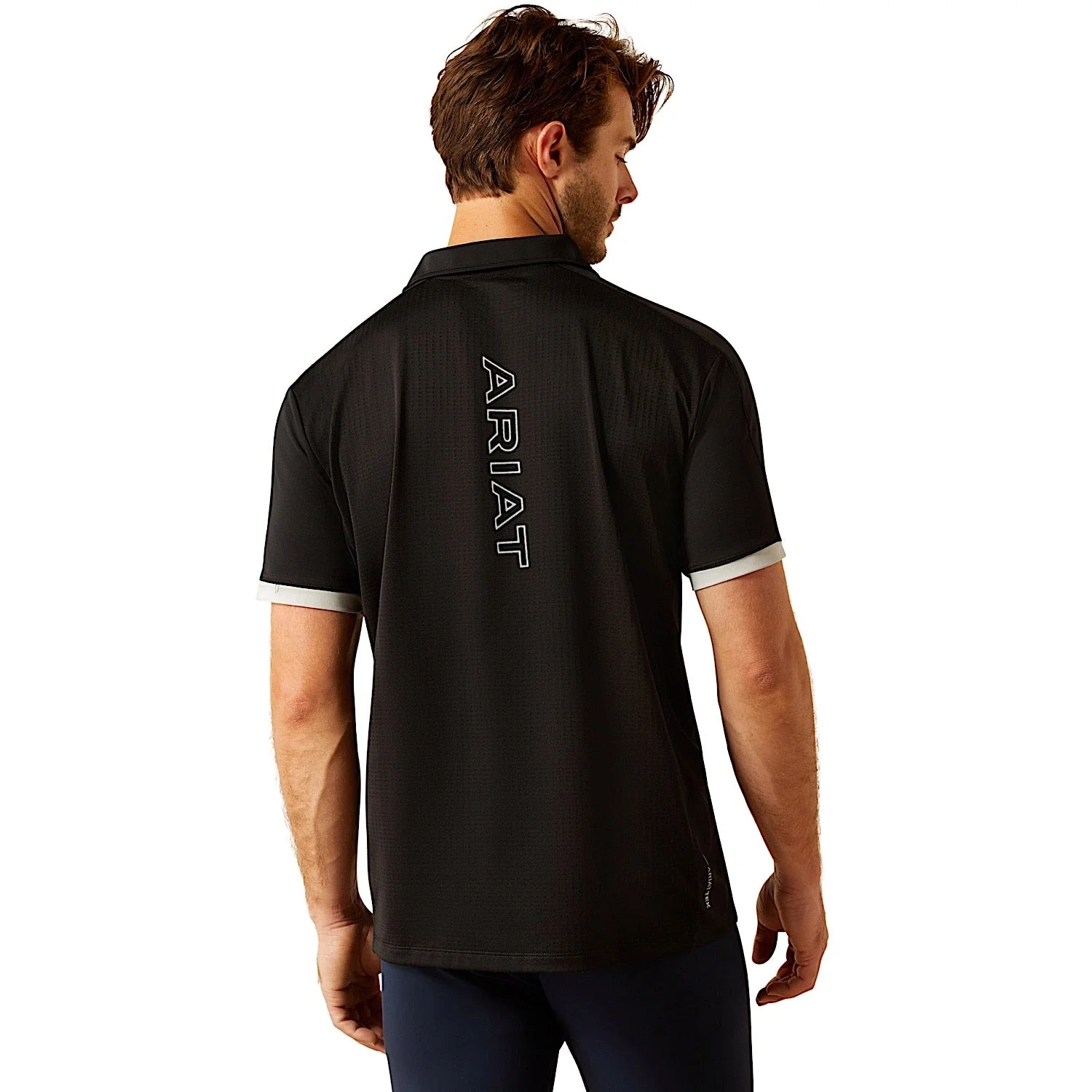 Ariat Men's Bandera Team 1/4 Zip Polo - Black Team - Image 2