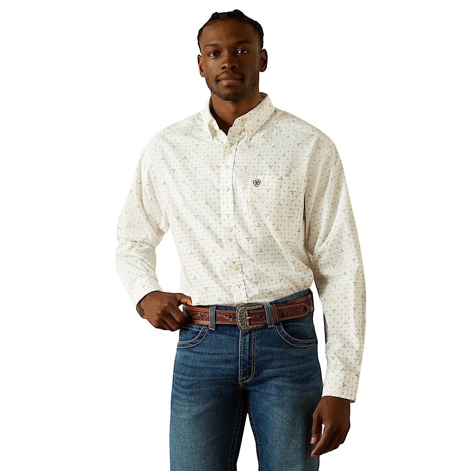 Ariat Men's Buster Classic Fit Shirt - White