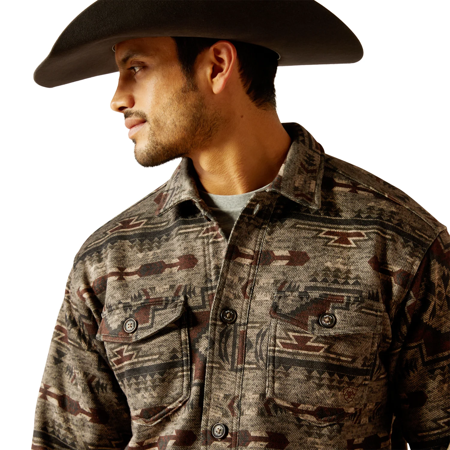 Ariat Men's Caldwell Printed Shirt Jacket - Brindle - Image 3
