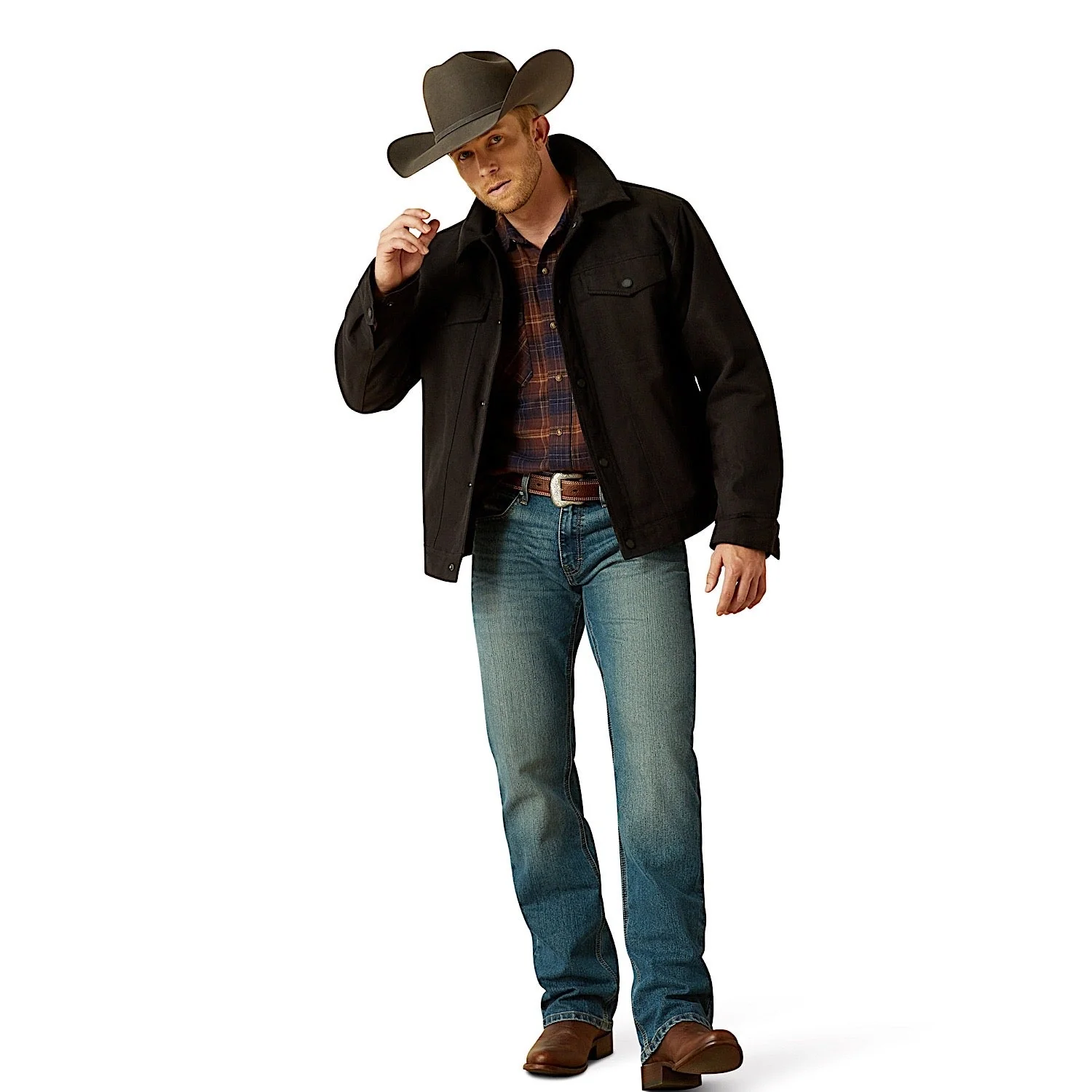Ariat Men's Canvas Rancher Jacket - Black - Image 3