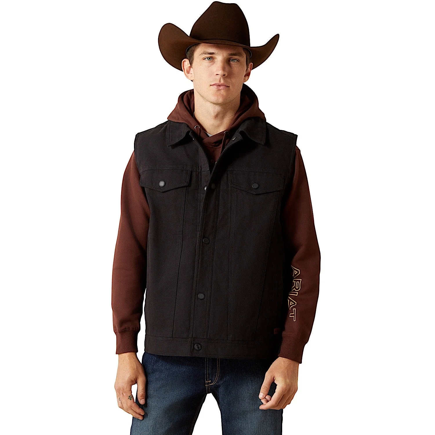 Ariat Men's Canvas Rancher Vest - Black