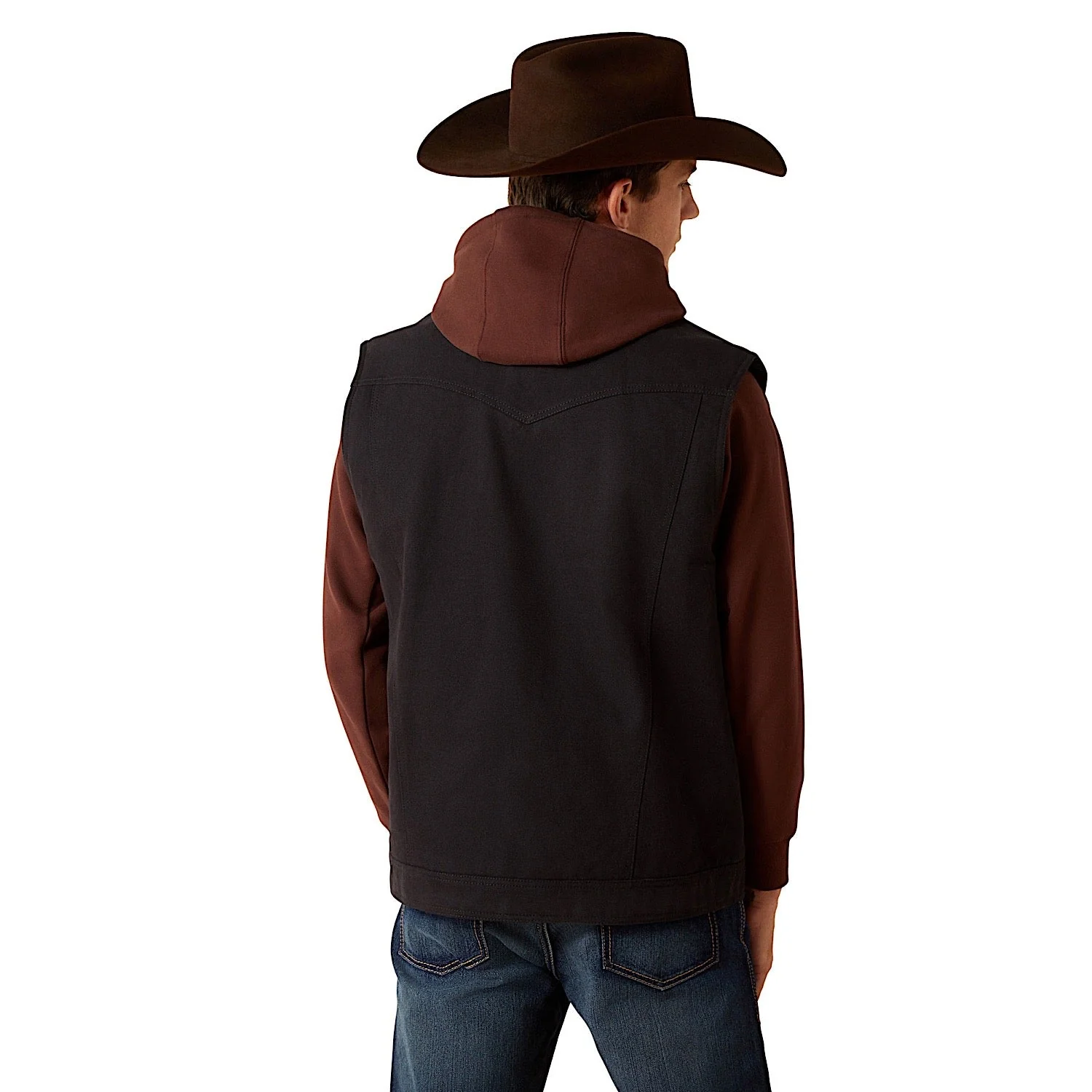 Ariat Men's Canvas Rancher Vest - Black - Image 2