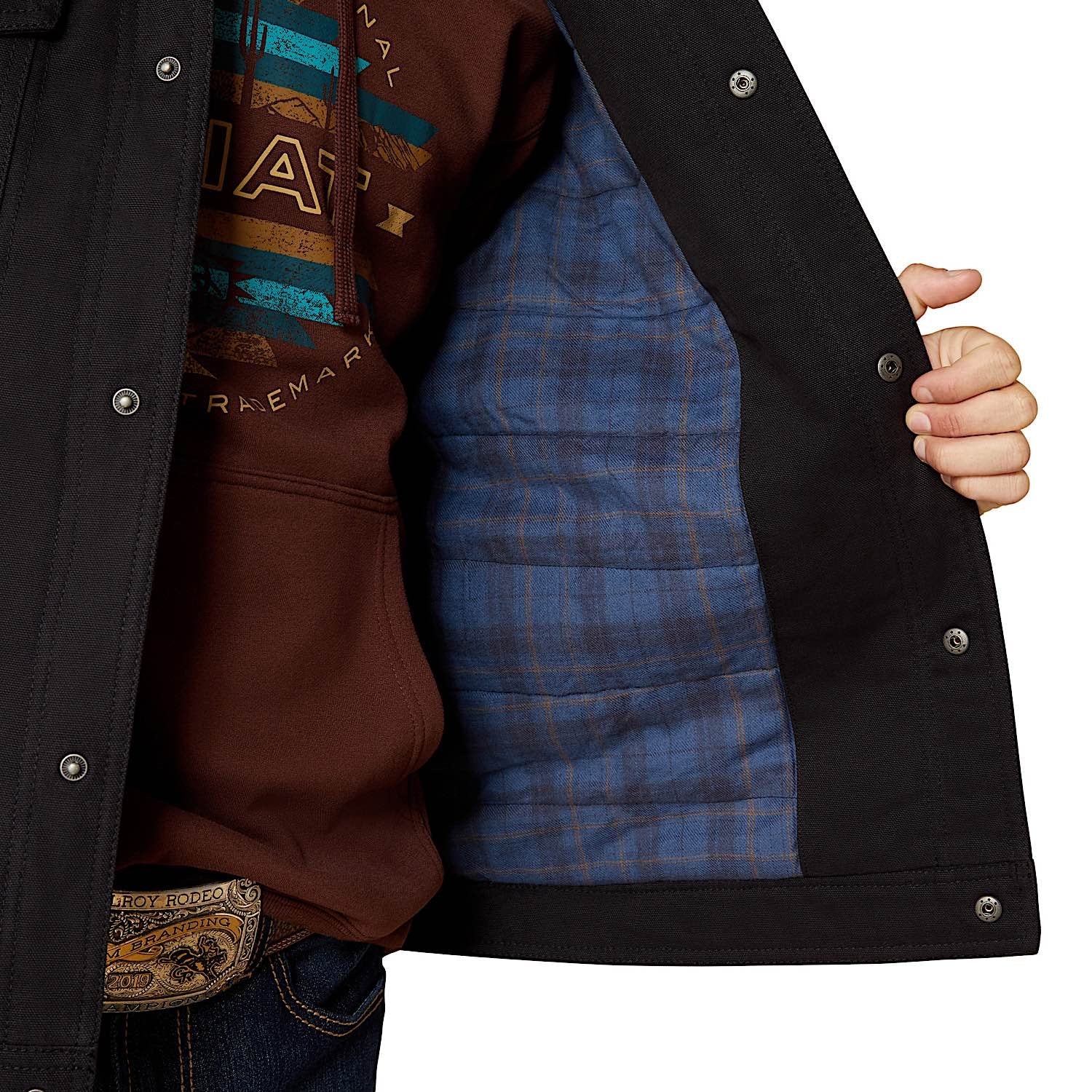 Ariat Men's Canvas Rancher Vest - Black - Image 5
