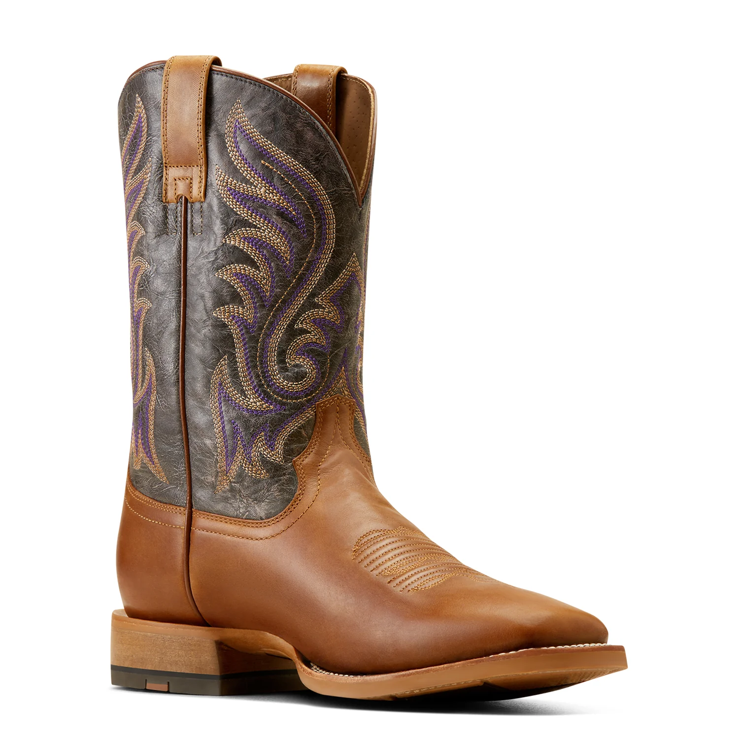 Ariat Men's Cattle Call Rodeo Boot - Tan/Smokey Purple - Image 3