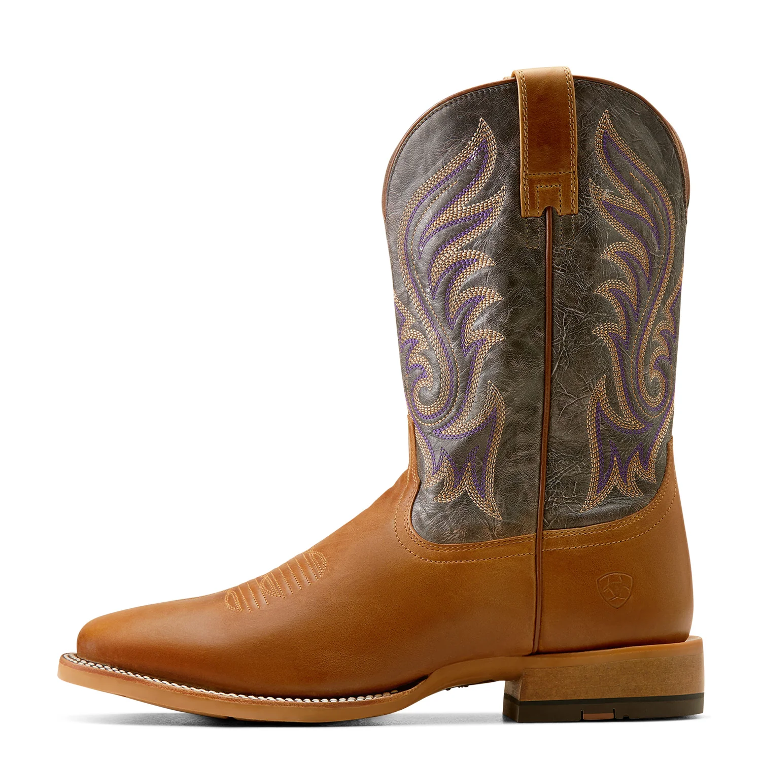Ariat Men's Cattle Call Rodeo Boot - Tan/Smokey Purple - Image 5
