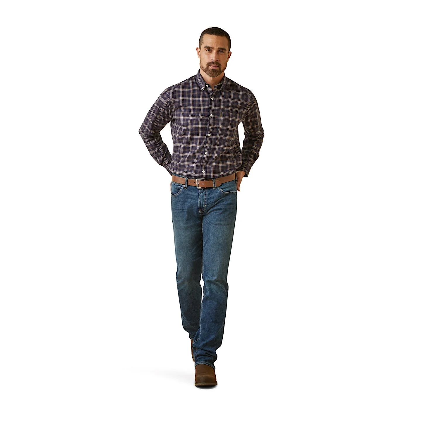 Ariat Men's Clement Shirt - Navy Plaid - Image 2