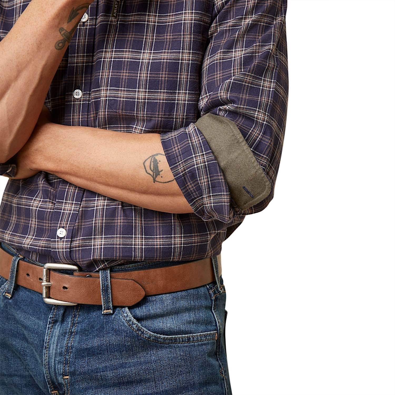 Ariat Men's Clement Shirt - Navy Plaid - Image 4