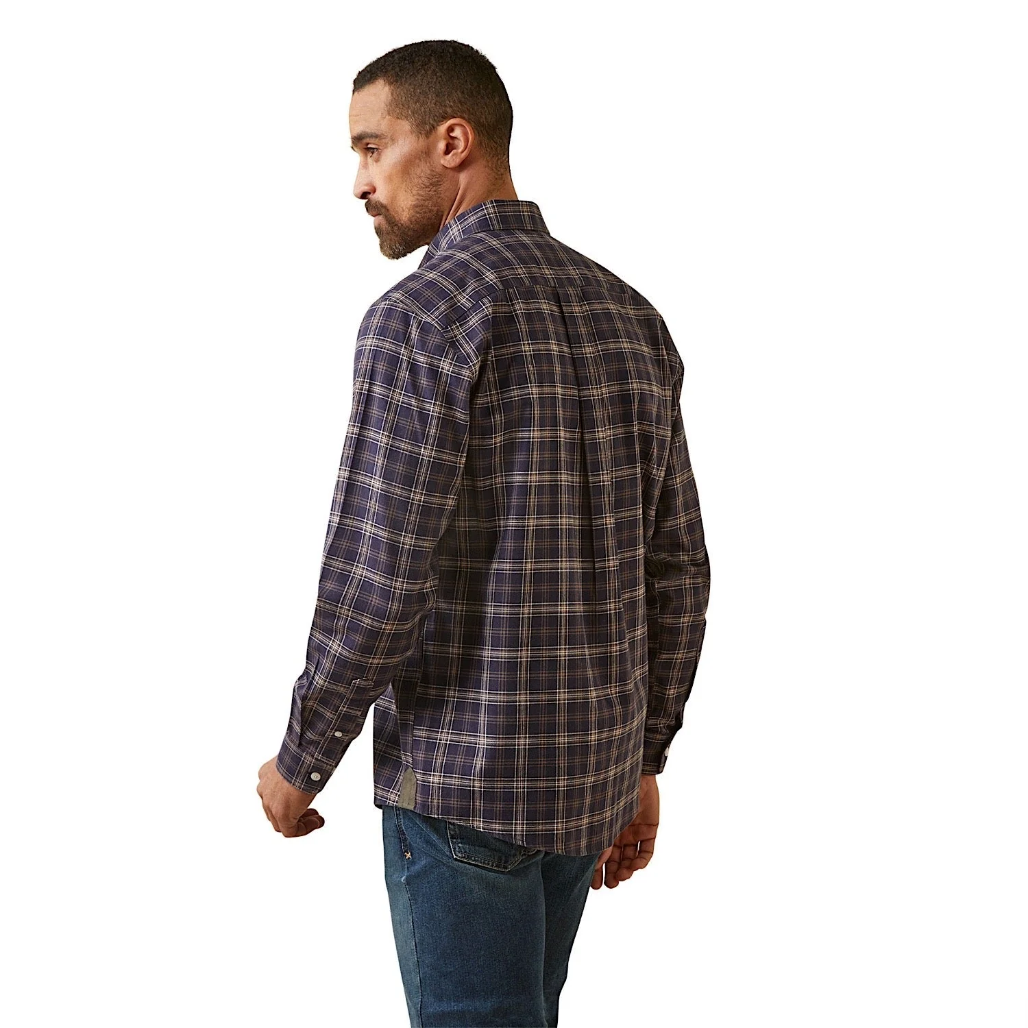 Ariat Men's Clement Shirt - Navy Plaid - Image 6