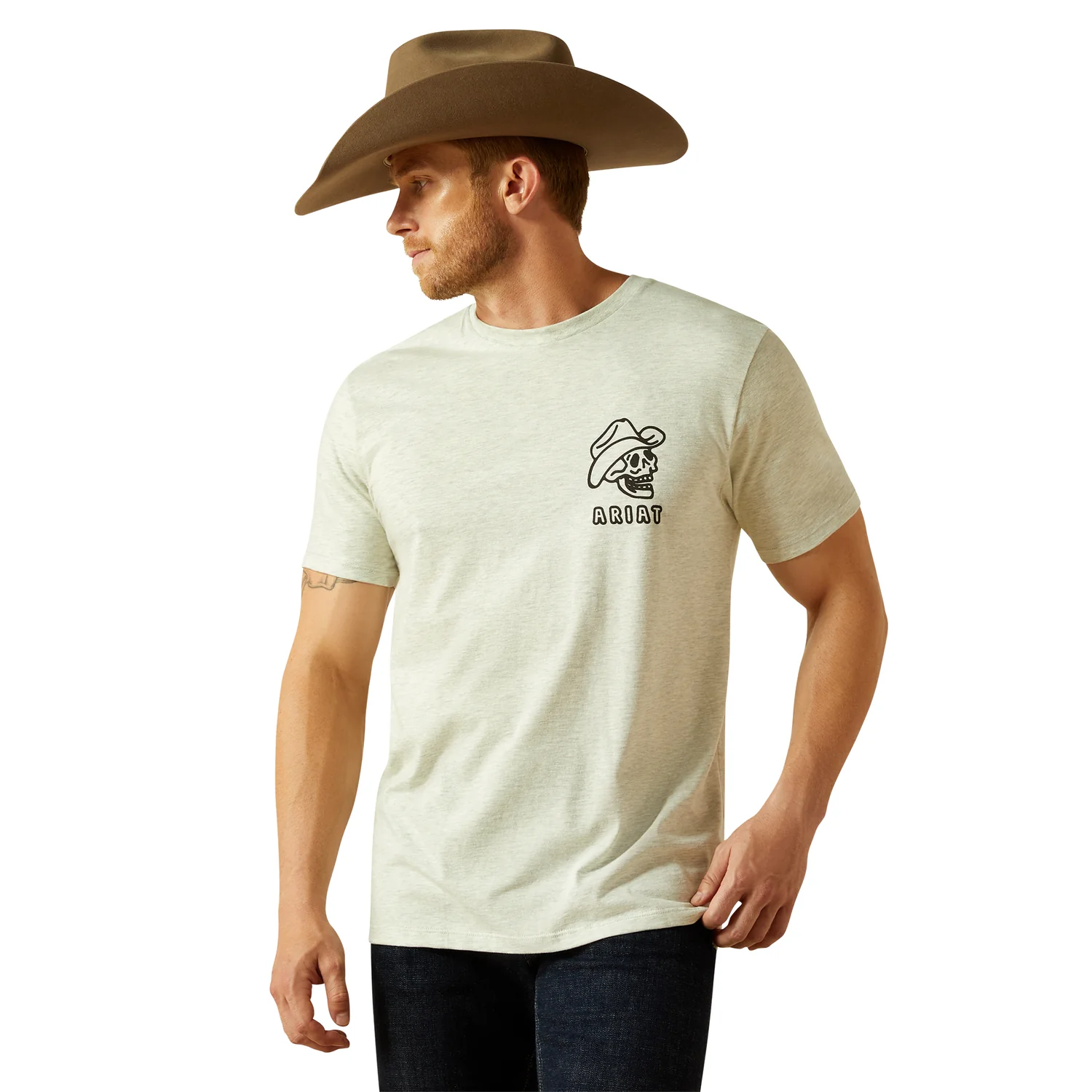 Ariat Men's Drinking Buddies Tee - Oatmeal Heather