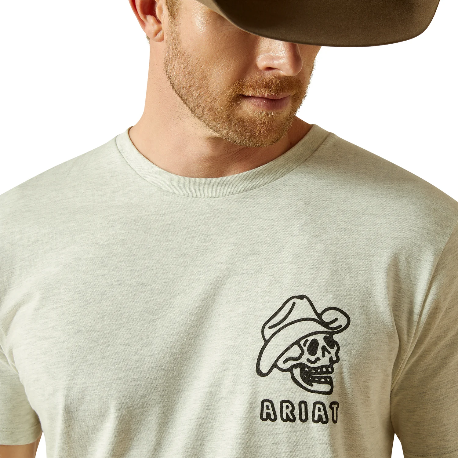 Ariat Men's Drinking Buddies Tee - Oatmeal Heather - Image 3