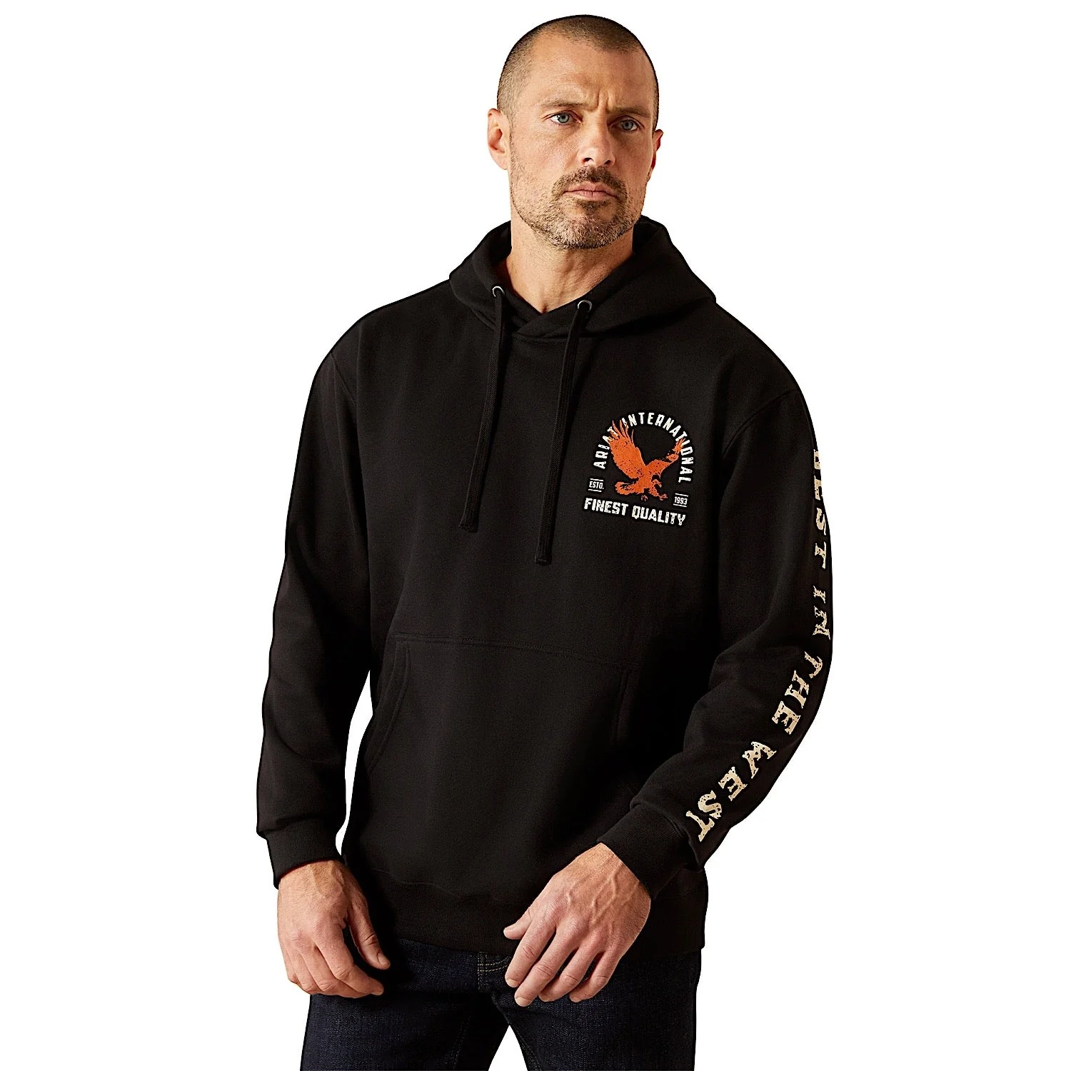 Ariat Men's Eagle Hoodie - Black - Image 2