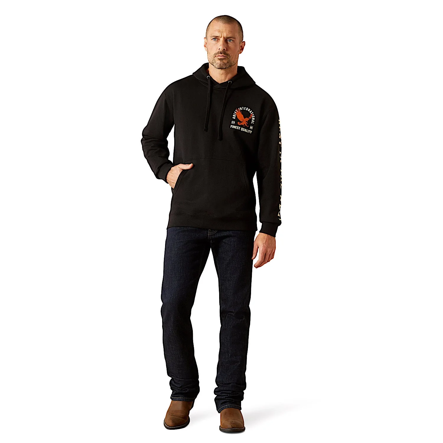 Ariat Men's Eagle Hoodie - Black - Image 3
