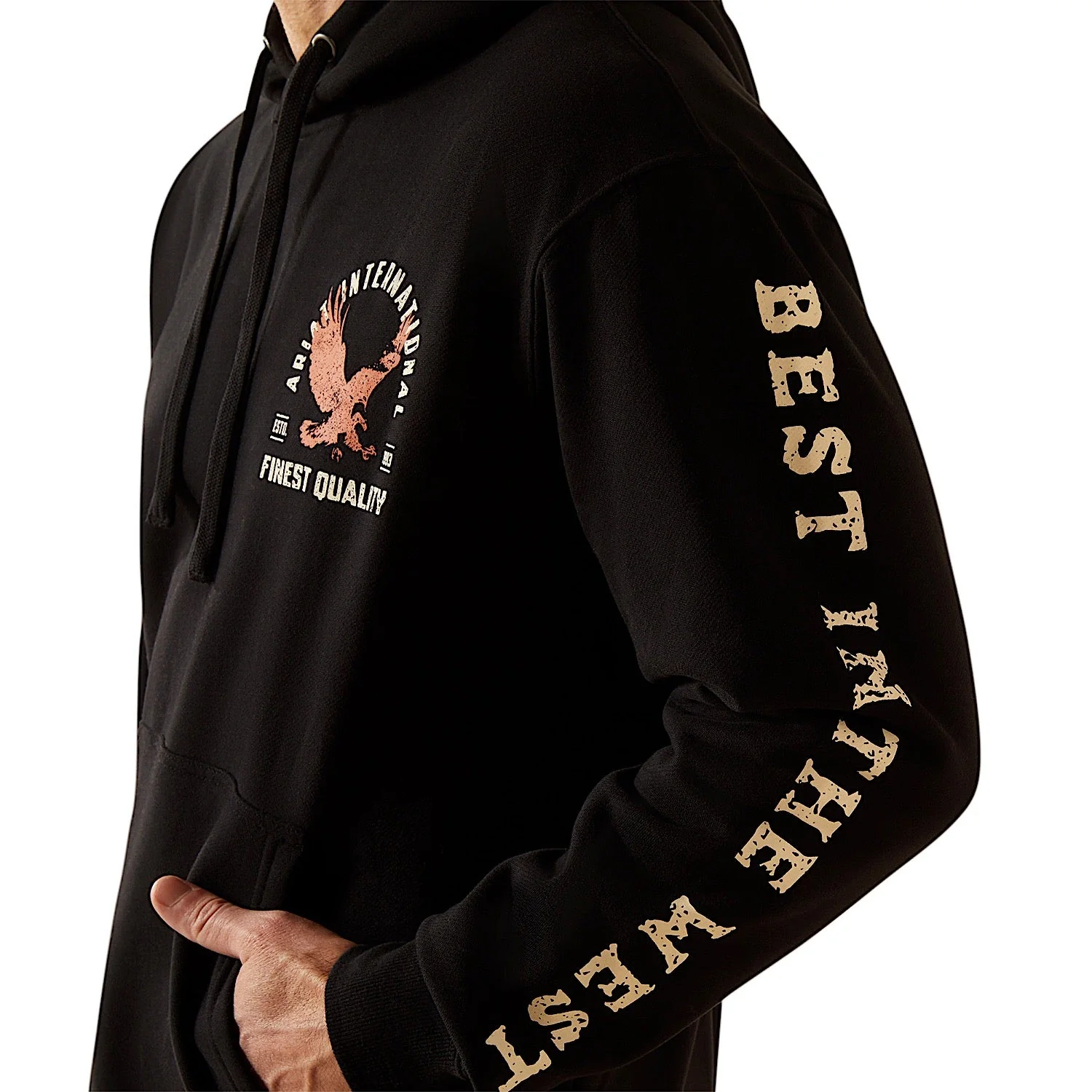 Ariat Men's Eagle Hoodie - Black - Image 4