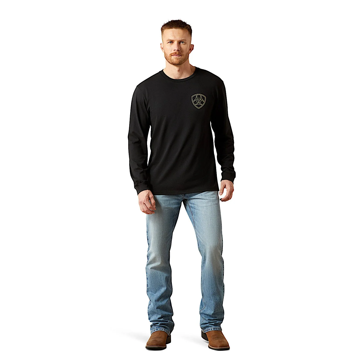 Ariat Men's Easy Rider Long Sleeve T-Shirt - Black - Image 3