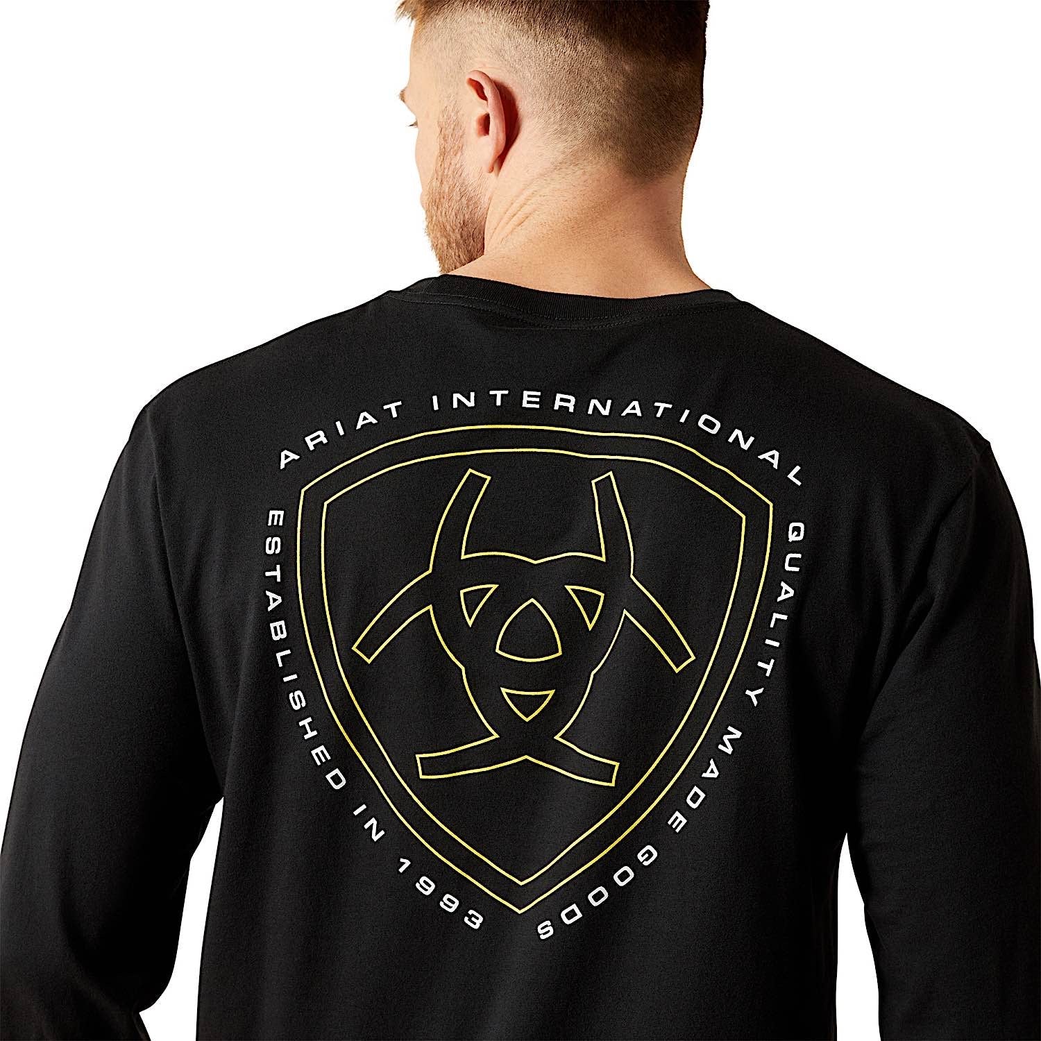 Ariat Men's Easy Rider Long Sleeve T-Shirt - Black - Image 4