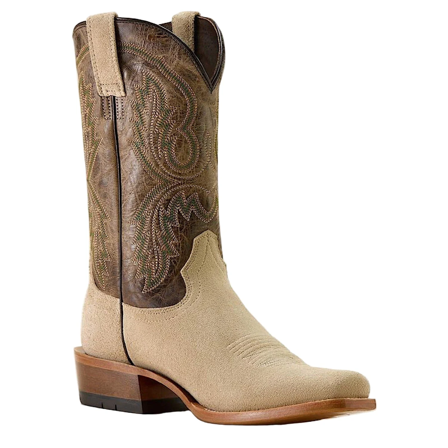 Ariat Men's Futurity Cashout Narrow Cutter Toe Cowboy Boot - Bone Roughout / Bitter Chocolate - Image 6