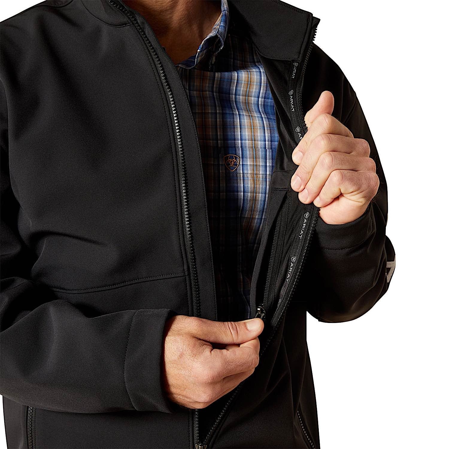 Ariat Men's Logo Softshell Jacket - Black - Image 5