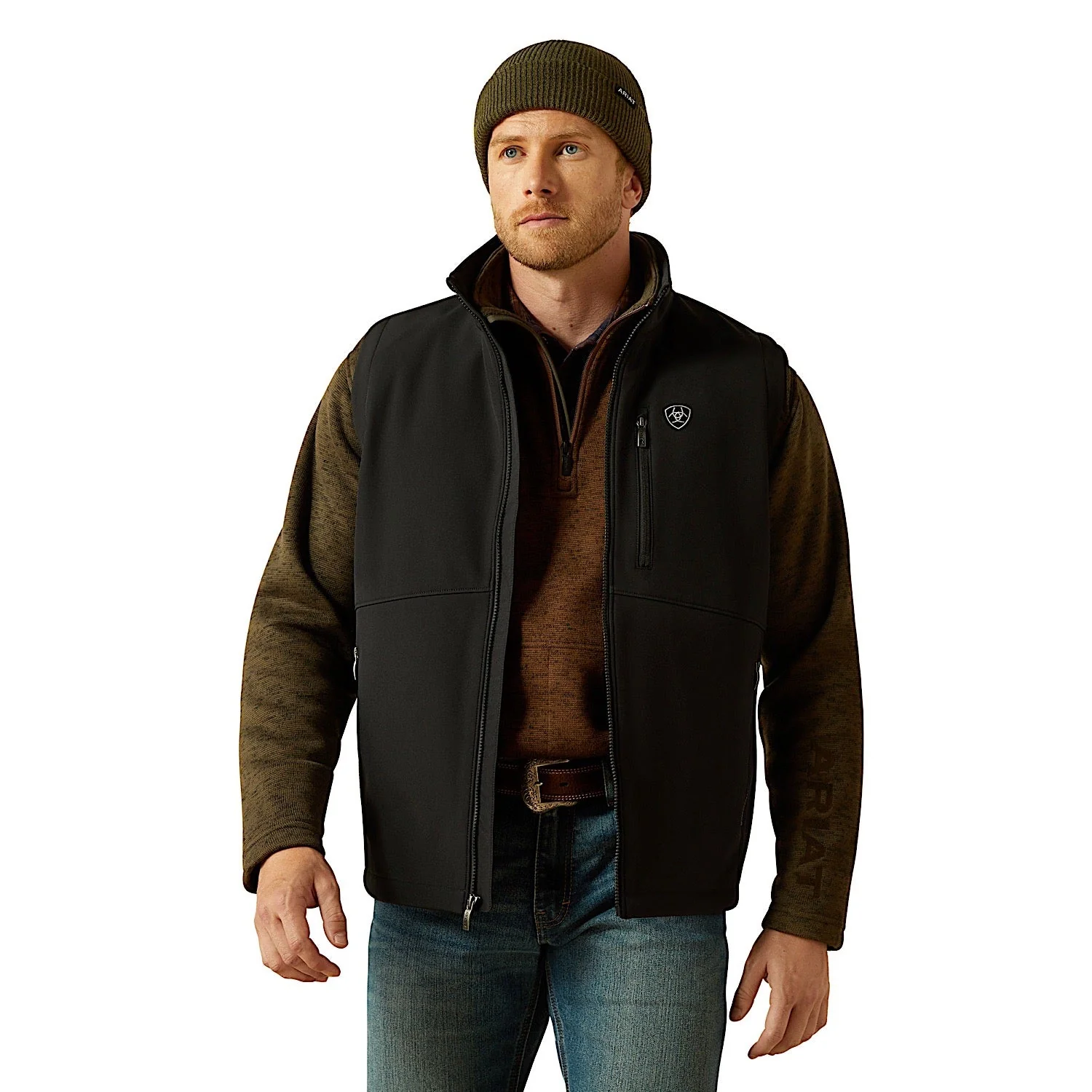 Ariat Men's Logo Softshell Vest - Black