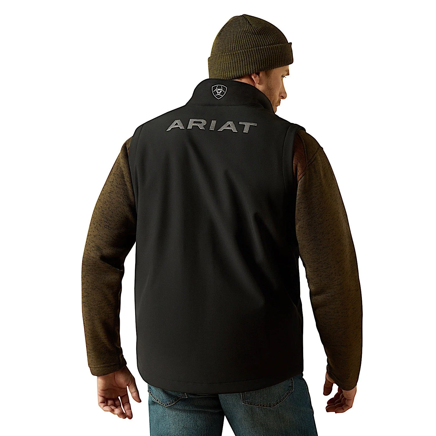 Ariat Men's Logo Softshell Vest - Black - Image 2