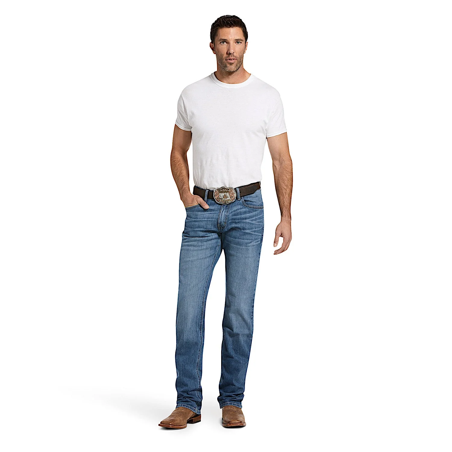 Ariat Men's M2 Stretch Relaxed Legacy Boot Cut Jeans - Brandon - Image 5