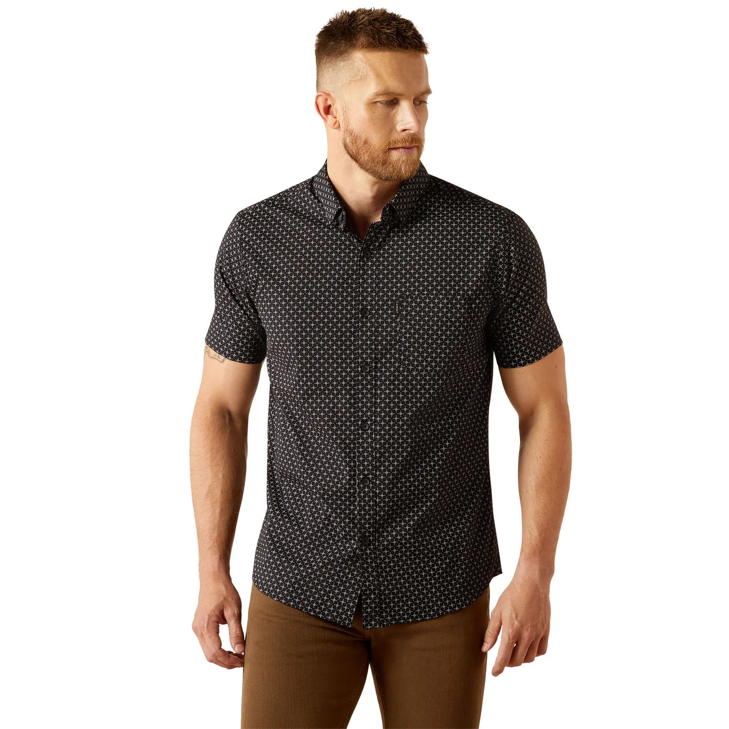 Ariat Men's Mars Modern Short Sleeve Shirt - Black