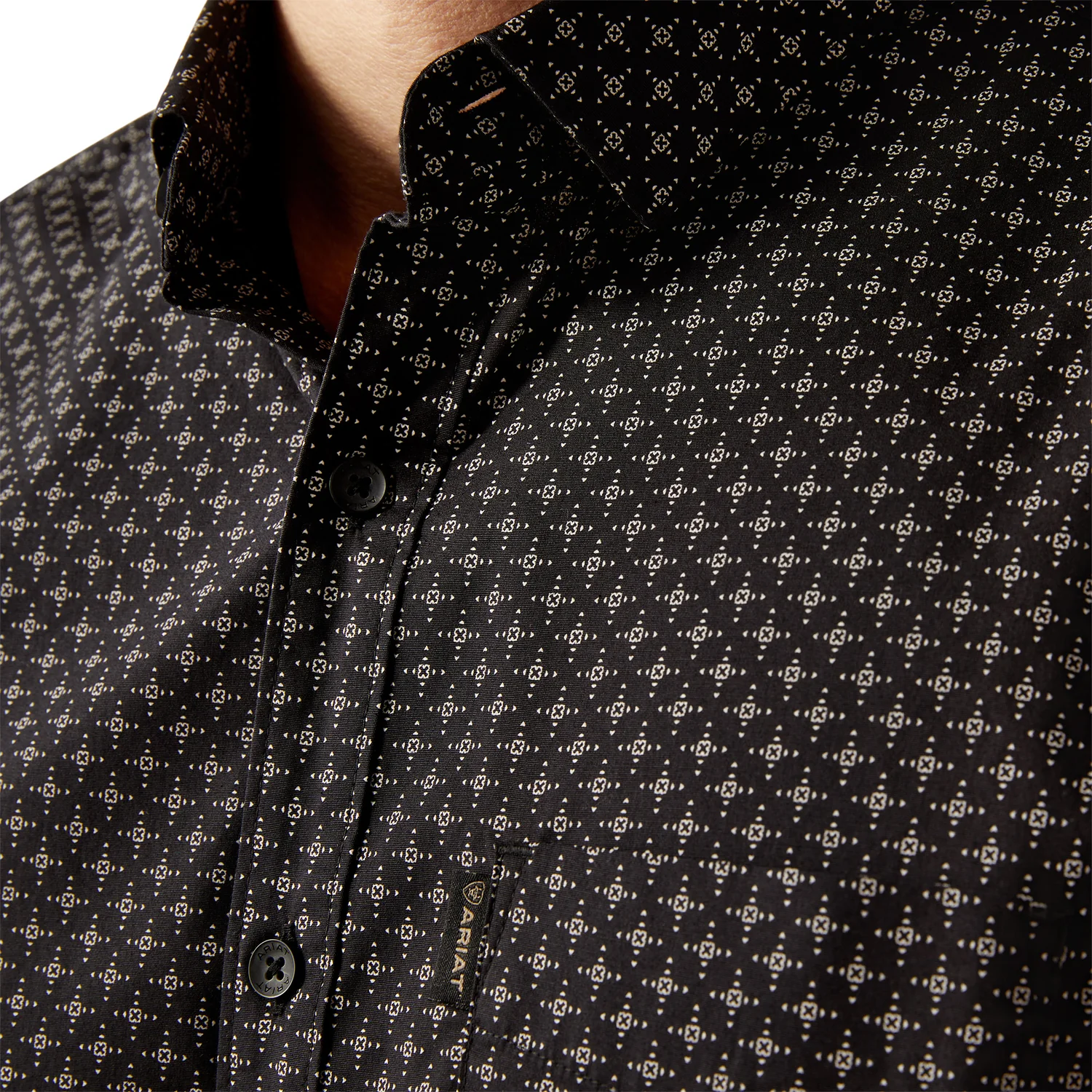 Ariat Men's Mars Modern Short Sleeve Shirt - Black - Image 3