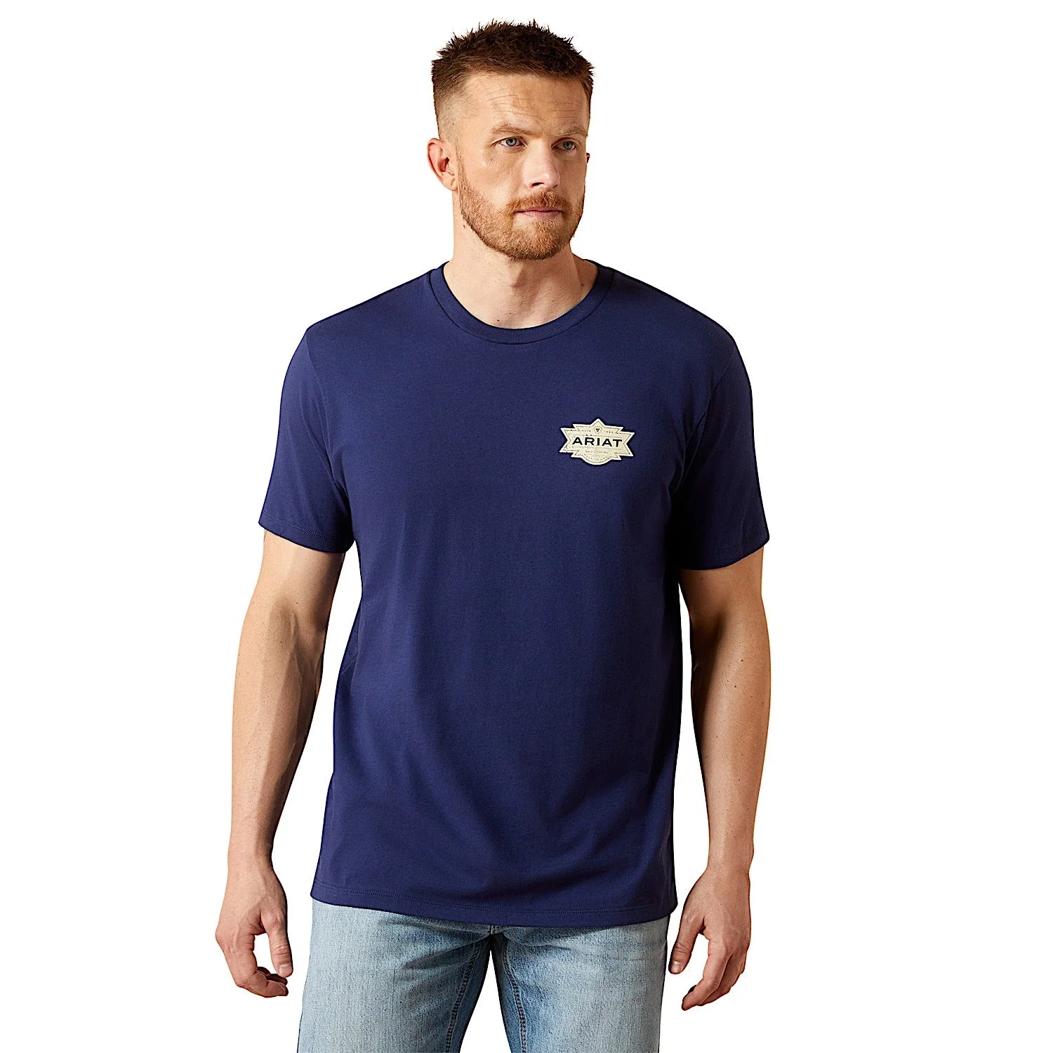 Ariat Men's Mesa Motif Lockup T-Shirt - Medieval Blue - Image 2