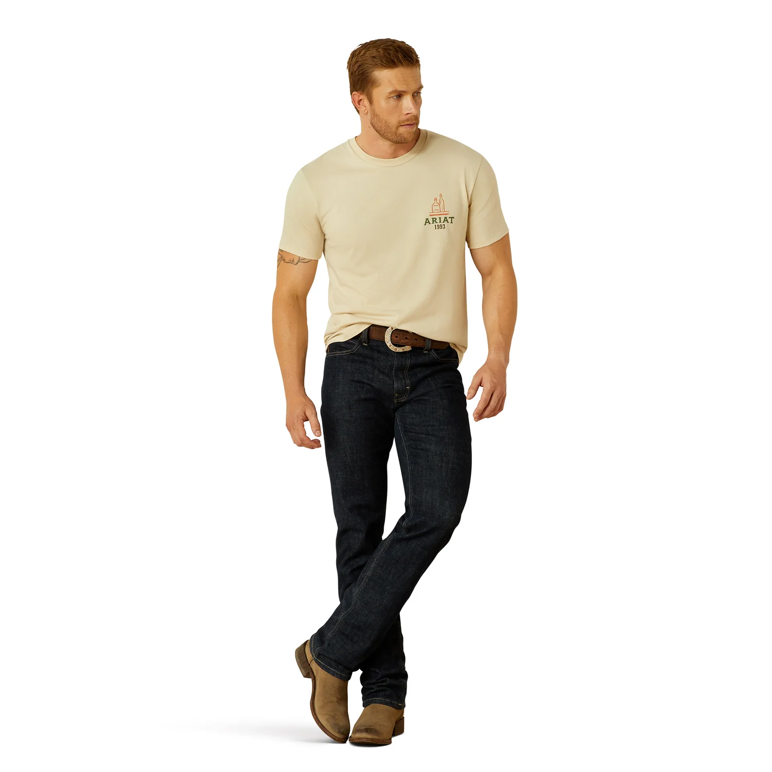 Ariat Men's Mezcal Mezclilla Tee - Natural - Image 5