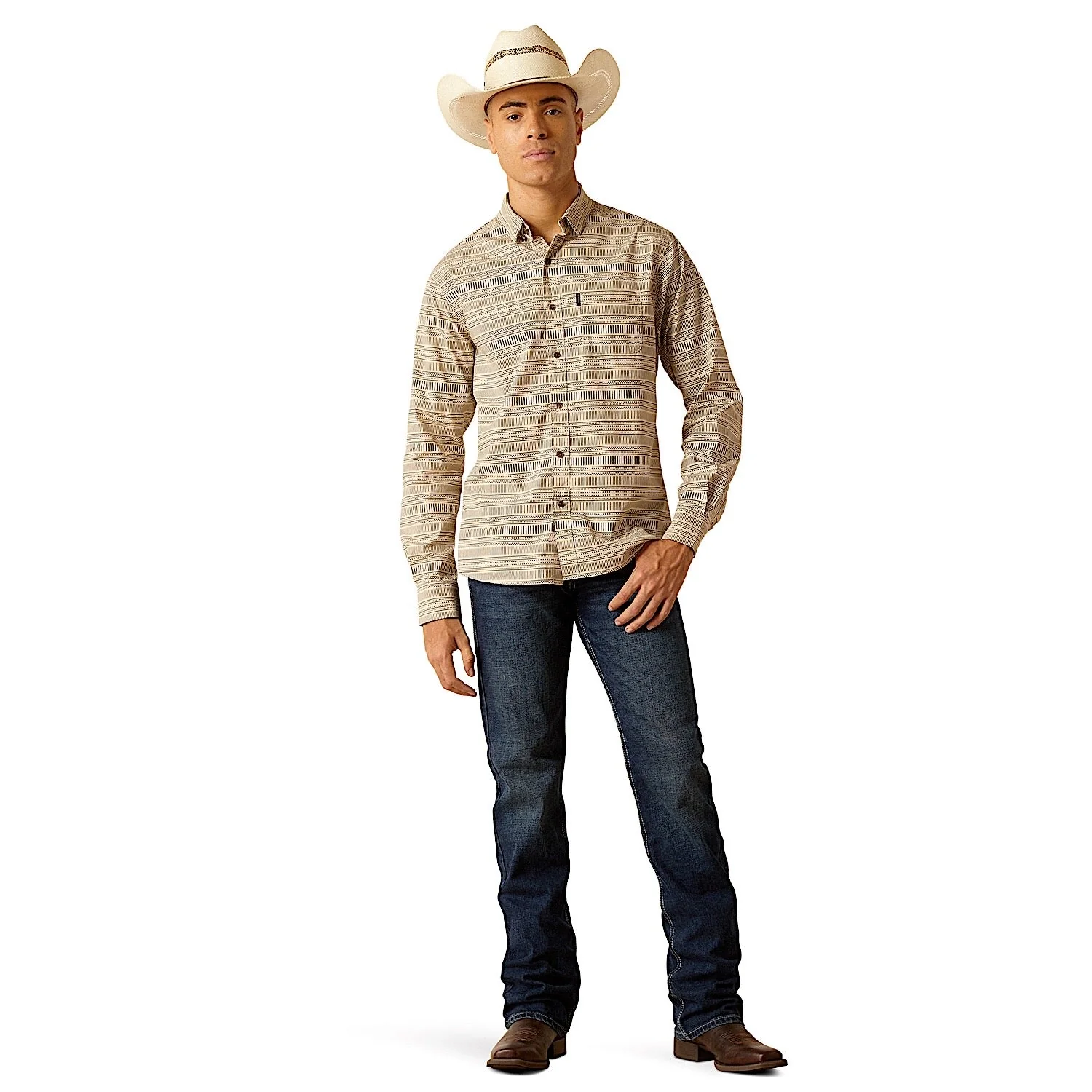 Ariat Men's Modern Fit Marvin Shirt - Sandshell - Image 3
