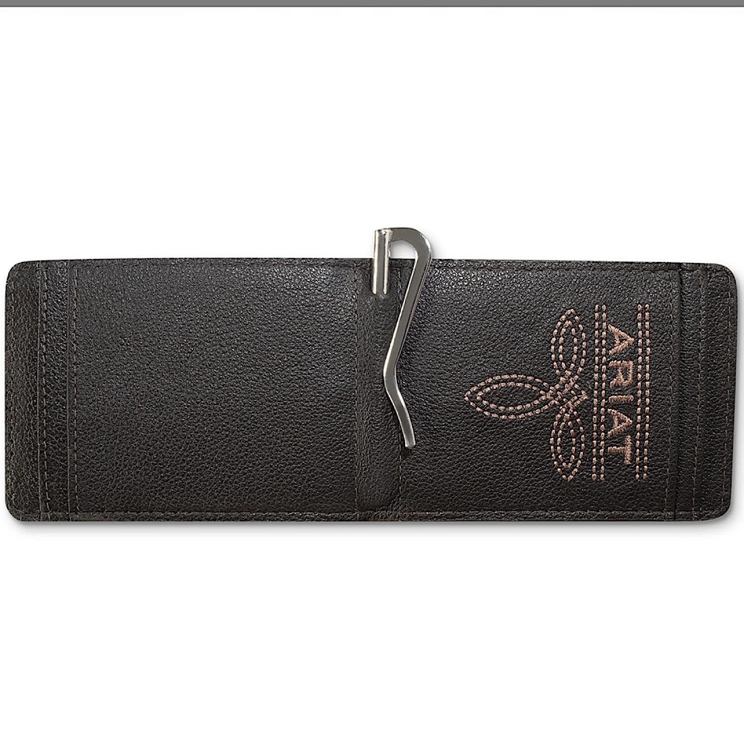 Ariat Men's Money Clip Ariat Shield Embossed - Medium Brown - Image 2