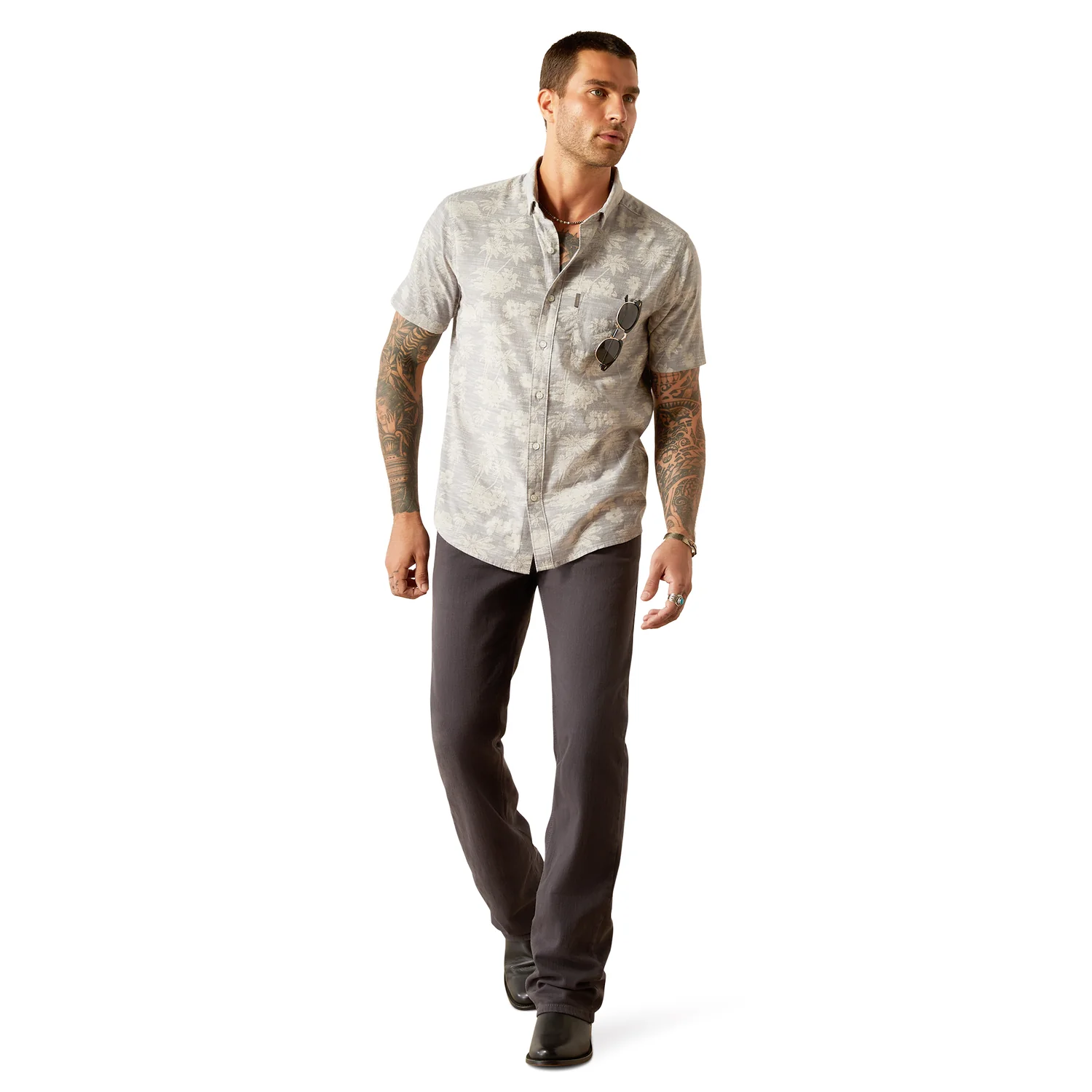 Ariat Men's Morris Modern Fit Shirt - Grey - Image 4