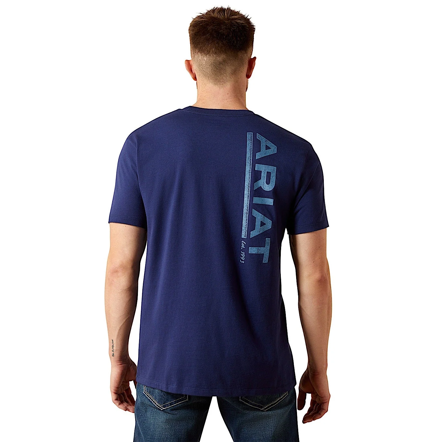 Ariat Men's New Vertical Logo T-Shirt - Medieval Blue