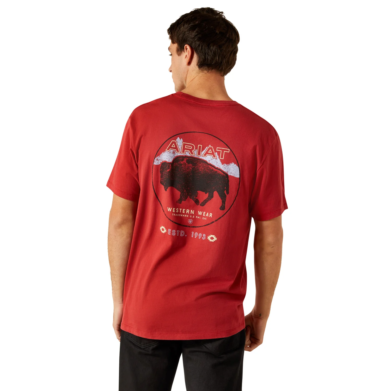 Ariat Men's Patriot Buffalo Coin Tee - Brick Red - Image 4