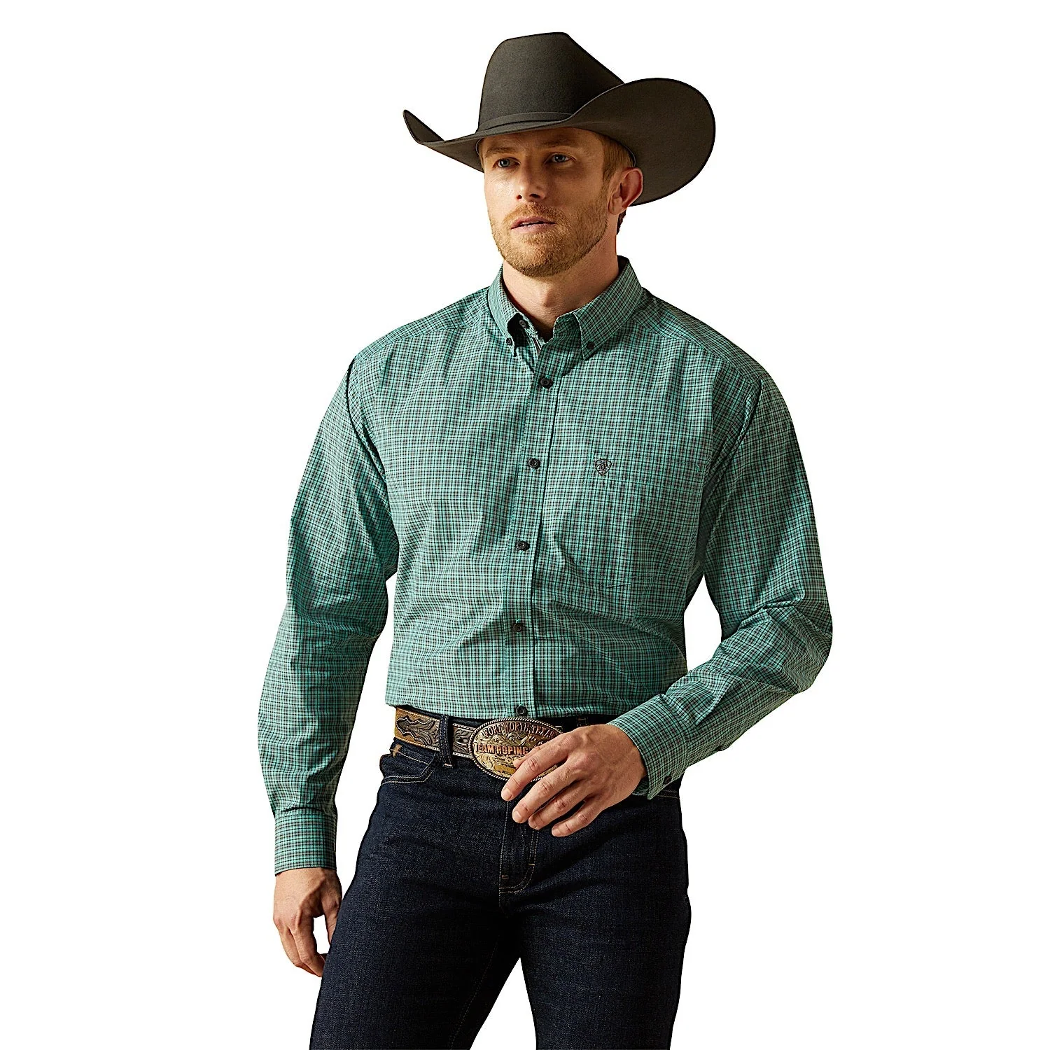 Ariat Men's Pro Series Brooks Classic Fit Shirt - Aqua Blue