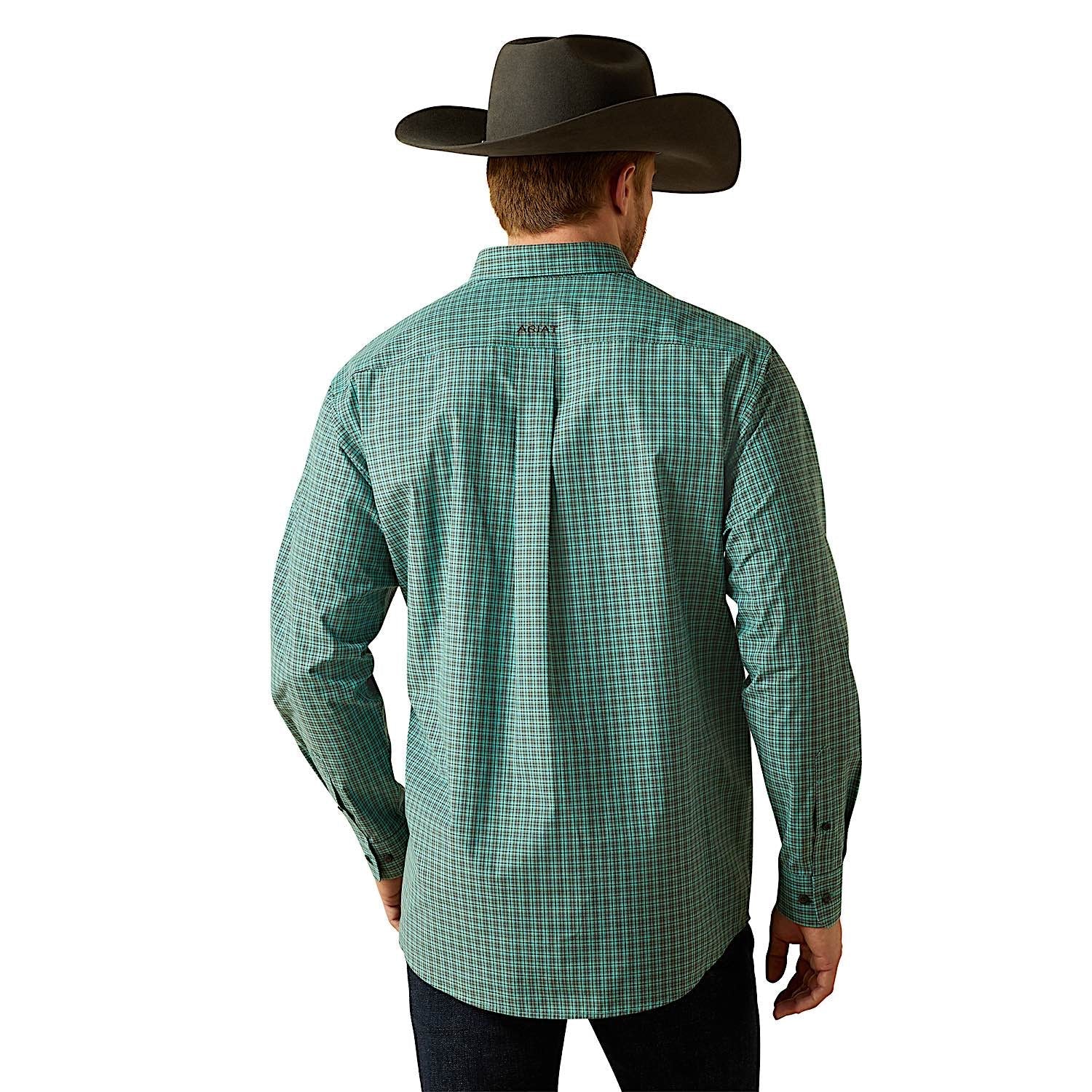 Ariat Men's Pro Series Brooks Classic Fit Shirt - Aqua Blue - Image 2