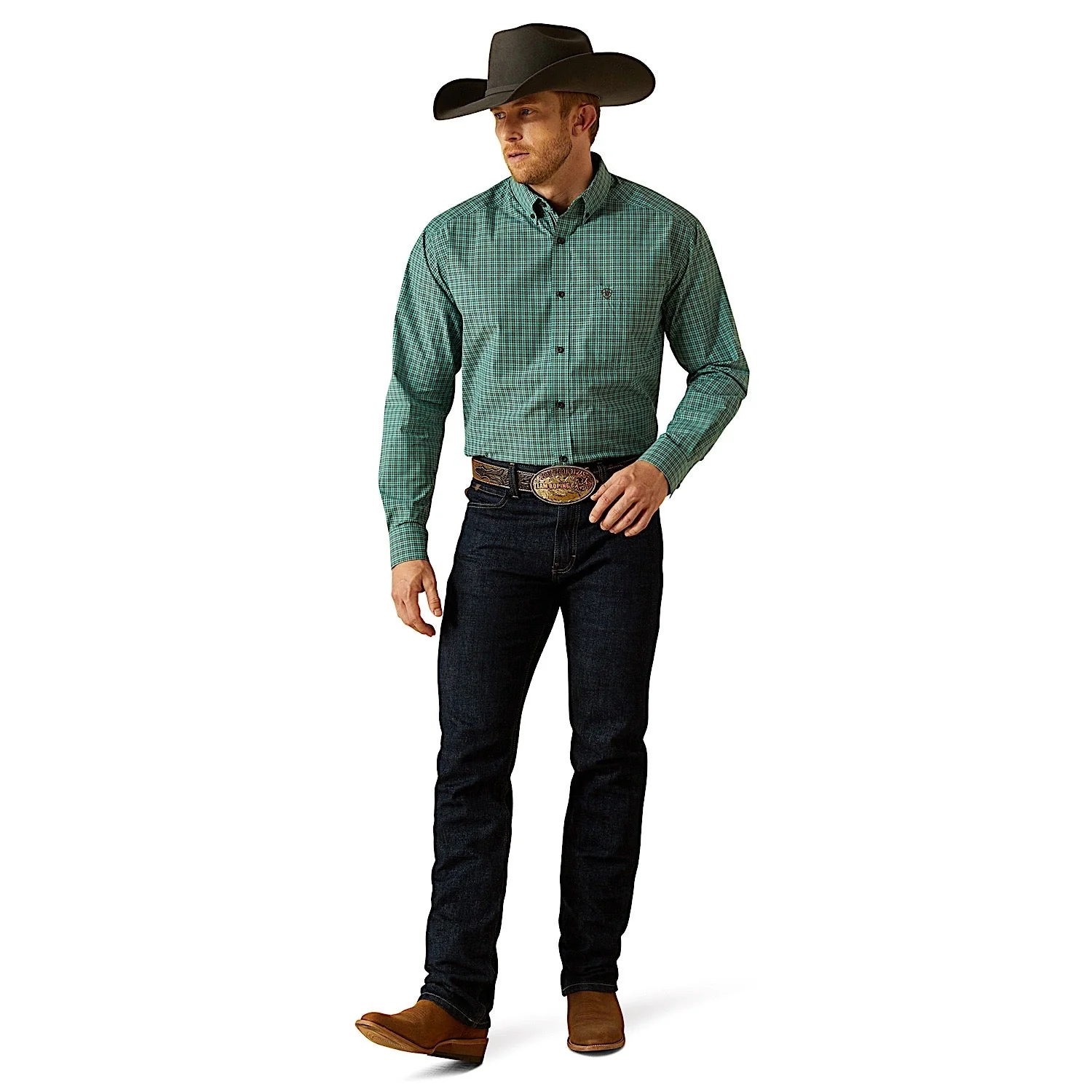 Ariat Men's Pro Series Brooks Classic Fit Shirt - Aqua Blue - Image 3
