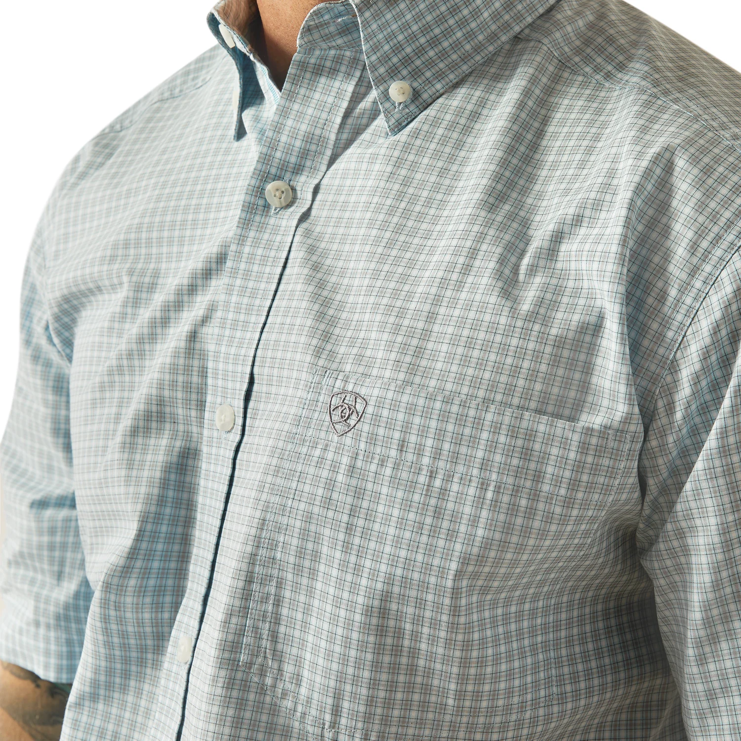 Ariat Men's Pro Series Team Glennie Classic Fit Shirt - Turquoise - Image 3