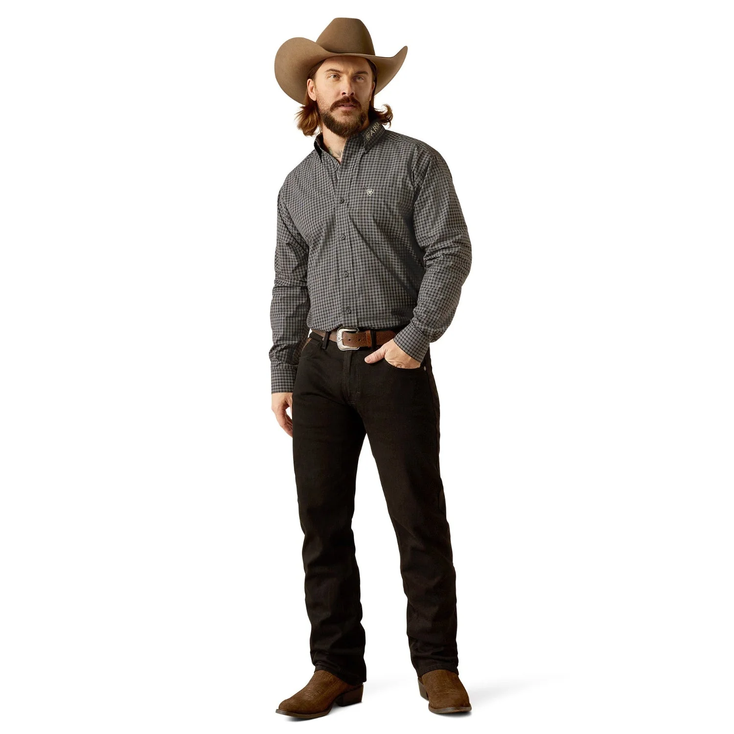 Ariat Men's Pro Series Team Otto Classic Fit Shirt - Black/Khaki - Image 3