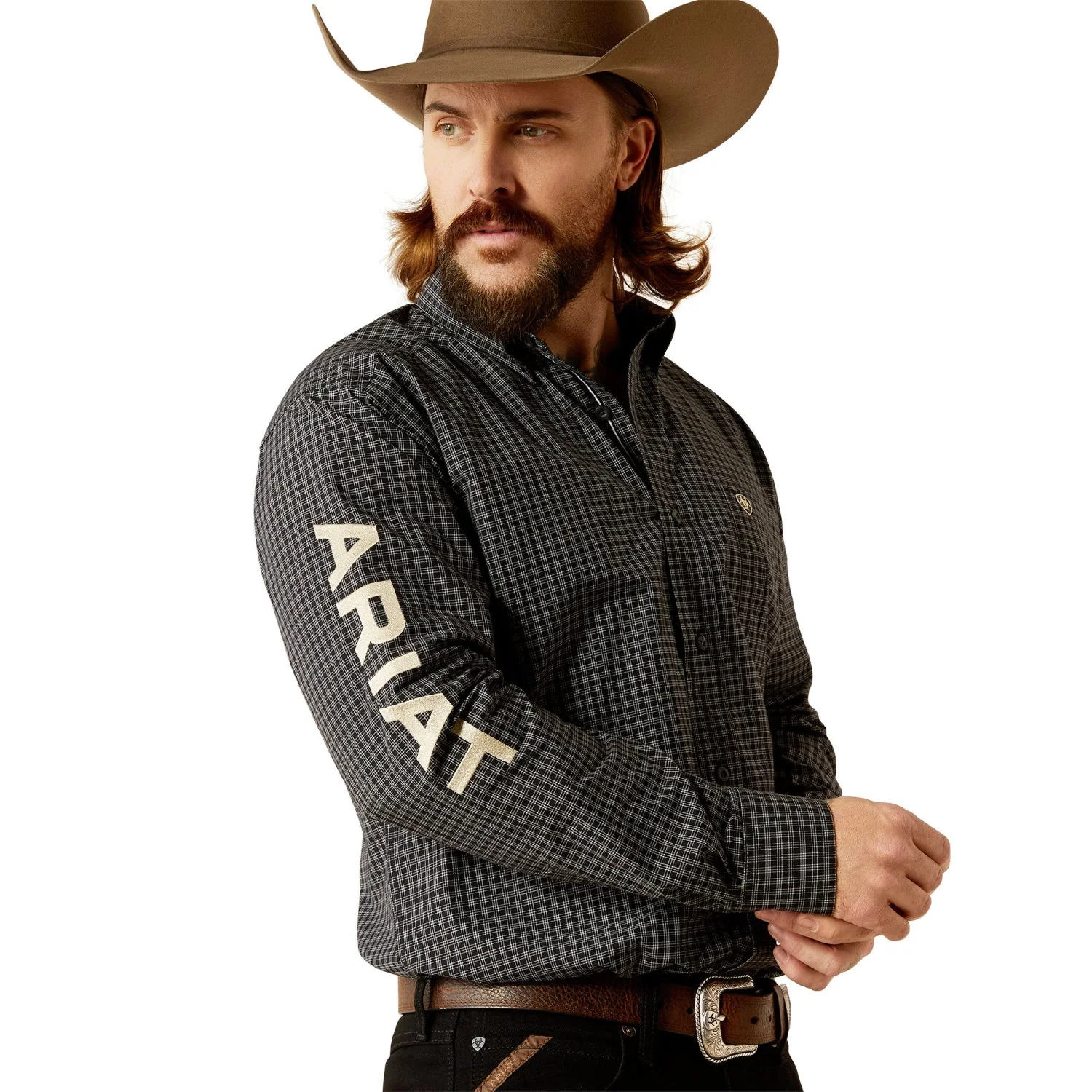Ariat Men's Pro Series Team Otto Classic Fit Shirt - Black/Khaki - Image 4